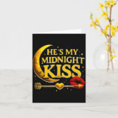 He's My Midnight Kiss Valentine’s Day Meme Matchin Kaart (Gele Bloem)