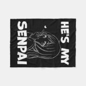 He's My Senpai Funny Anime Matching Couple Girlfri Fleece Deken (Voorkant (Horizontaal))