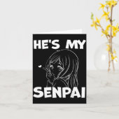 He's My Senpai Funny Anime Matching Couple Girlfri Kaart (Gele Bloem)