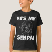 He's My Senpai Funny Anime Matching Couple Girlfri T-shirt (Voorkant)