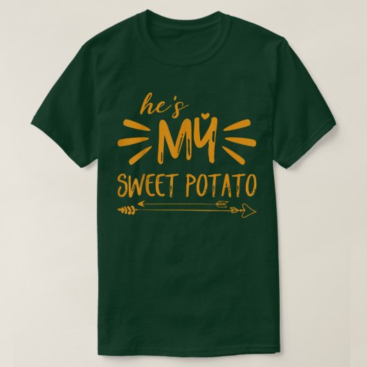he's My Sweet Potato I YAM Couple's Matching thank T-shirt (Design voorkant)