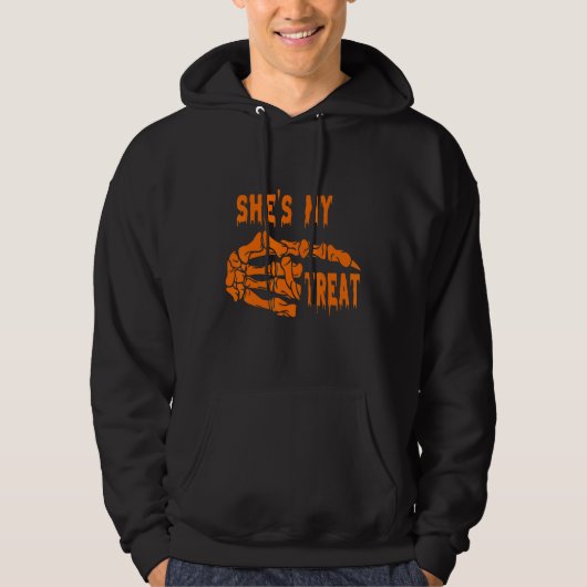he's my treat she's my trick halloween matching se hoodie (Voorkant)