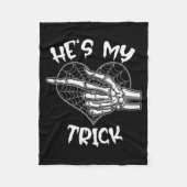 He's My Trick Funny Halloween Matching Couple Girl Fleece Deken (Voorkant)