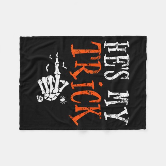 He's My Trick Halloween Matching Couple Funny Girl Fleece Deken (Voorkant (Horizontaal))