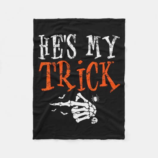 He's My Trick Halloween Matching Couple Funny Girl Fleece Deken (Voorkant)
