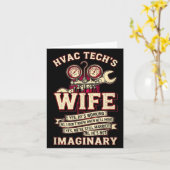 He's Not Imaginary Funny Hvac Tech Wife Women Girl Kaart (Gele Bloem)