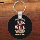 He's Not Imaginary Funny Hvac Tech Wife Women Girl Sleutelhanger (Voorkant)