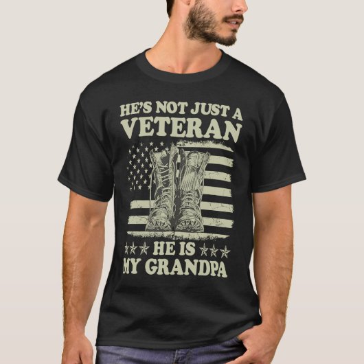 He's Not Just A Veteran He Is My Grandpa Veterans  T-shirt (Voorkant)