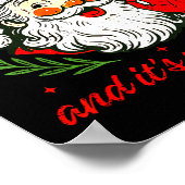 He's On The List Not Mine Santa Funny Christmas Xm Poster (Hoek)