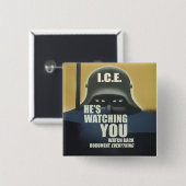 He's Watching You 2026 Vierkante Button 5,1 Cm (Voorkant /achterkant)