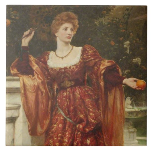 Hesperia (door Frank Dicksee) Tegeltje (Voorkant)