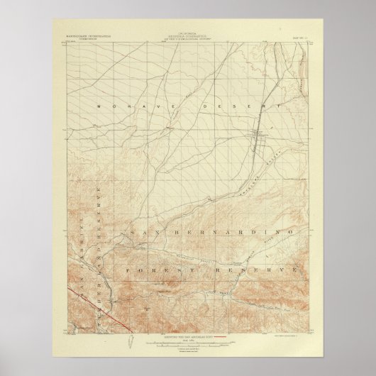 Hesperia quadrangle toont San Andreas Rift Poster (Voorkant)