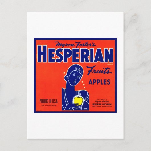 Hesperische vruchten appels briefkaart (Voorkant)