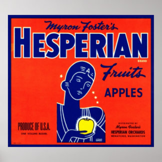 Hesperische vruchten appels poster