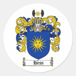 HESS FAMILY CREST - HESS WAPEN RONDE STICKER
