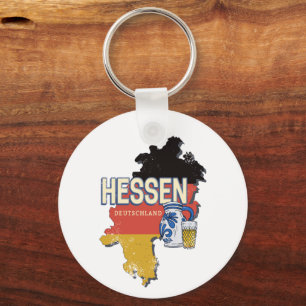 Hessen Duitsland Retro State Kaart  Jug Souvenir Sleutelhanger