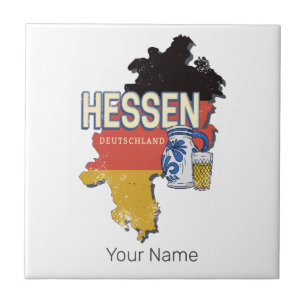 Hessen Duitsland Retro State Kaart Jug Souvenir Tegeltje