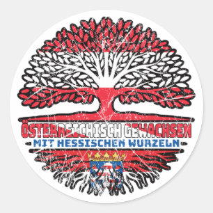 Hessen Hessisch Österreichisch Österreich Baum Ronde Sticker