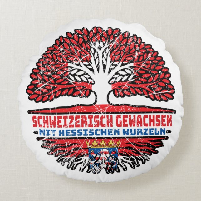 Hessen Hessisch Schweizer Schweiz Baum Wurzel Rond Kussen (Voorkant)