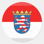 Hessen Vlag Gem Ronde Sticker (Voorkant)