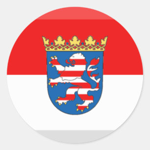 Hessen Vlag Gem Ronde Sticker