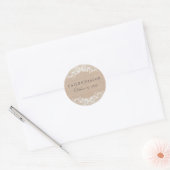 Hessian & Kanten Trouwsticker Ronde Sticker (Envelop)