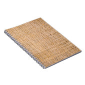 Hessian sackcloth burlap woven texture background; notitieboek (Rechterzijde)