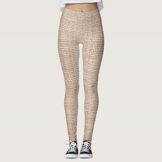 Hessische zakdoek, geweven textuur achtergrond. leggings (Voorkant)