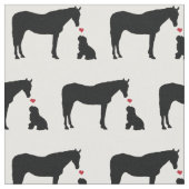 Hest Og Hund Fabric Stof (Close Up)