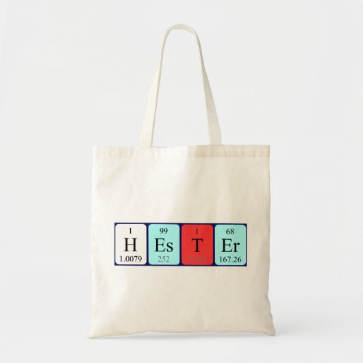 Hester periodieke lijstnaam canvas tas (Voorkant)