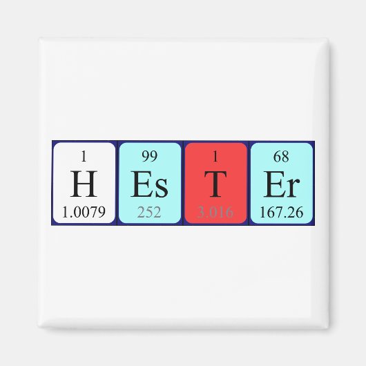 Hester periodieke lijstnaam magnet (Voorkant)