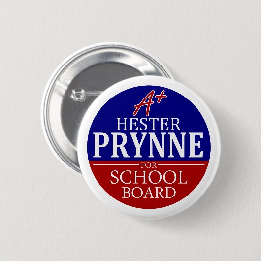 Hester Prynne voor de Button van de schoolraad (Voorkant /achterkant)