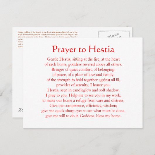 Hestia Briefkaart (Voorkant / Achterkant)