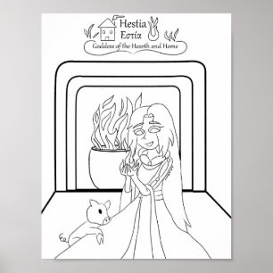 Hestia kleurplaat afdrukken poster