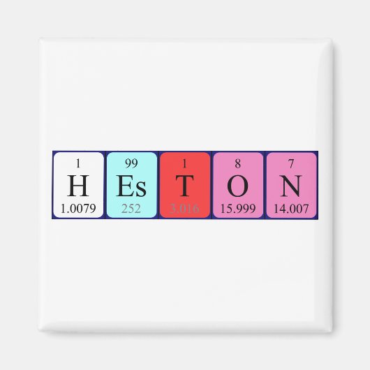 Heston periodieke lijstnaam magnet (Voorkant)