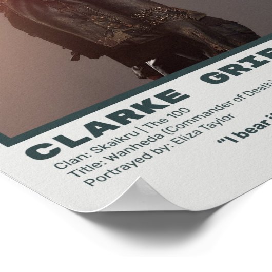 Het 100 Clarke Griffin-Poster Poster (Hoek)