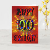 het 100ste Vuurwerk van de Verjaardag Kaart (Gele Bloem)