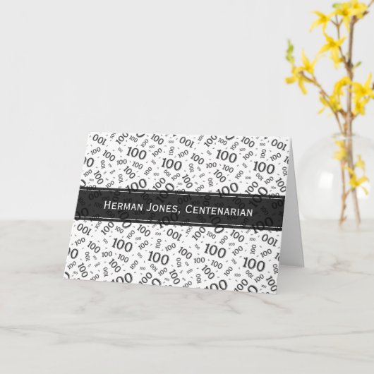 het 100ste Zwart-witte Patroon van het Aantal van Kaart (Gele Bloem)