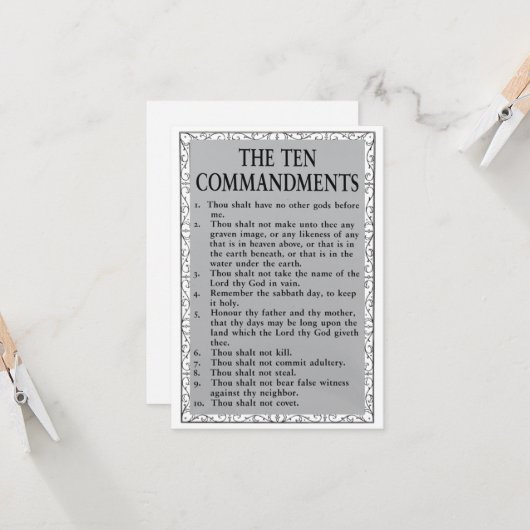 Het 10 Gegeboden Flat Wenskaart Kaart (Voorkant / Achterkant in situ)