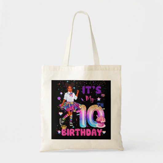 Het 10e verjaardag Afrikaanse zwarte meisje 1 Tote Bag (Voorkant)
