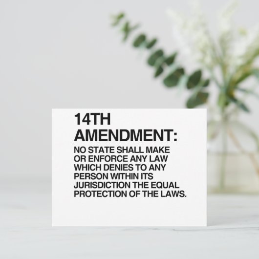HET 14e AMENDEMENT Briefkaart (Staand voorkant)