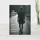 Het 1:6 van Philippians hij die met een goede het Kaart (Voorkant)