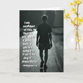 Het 1:6 van Philippians hij die met een goede het Kaart (Gele Bloem)