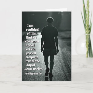 Het 1:6 van Philippians hij die met een goede het Kaart