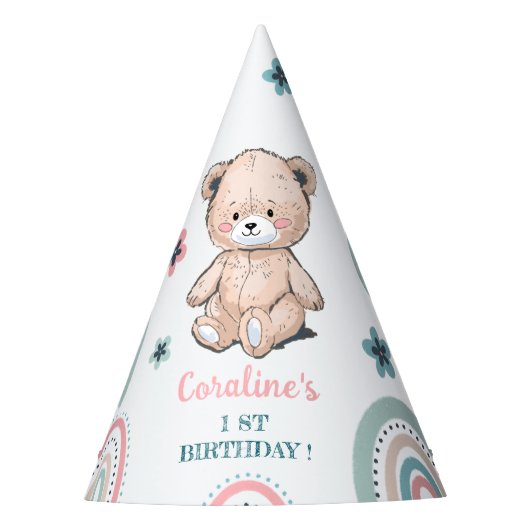 Het 1e verjaardagsfeestje Pet met een schattige te Feesthoedjes (Voorkant)