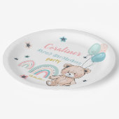 Het 1e Verjaardagspapier Bord met leuke teddybeer (Gekanteld)