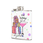 het 21ste Meisje van de Verjaardag Heupfles (Links)