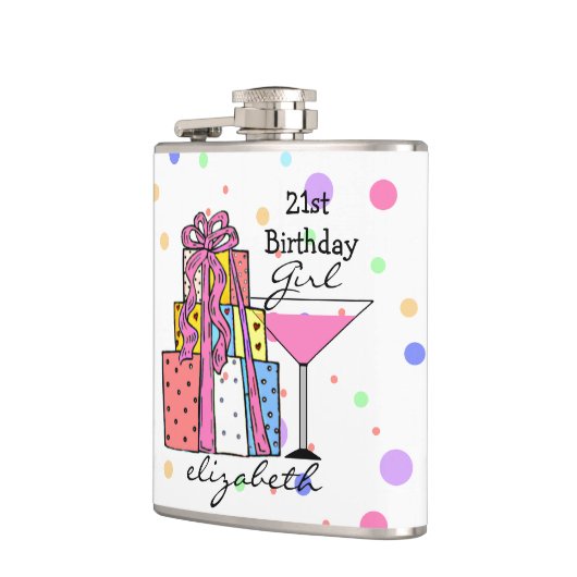 het 21ste Meisje van de Verjaardag Heupfles (Links)