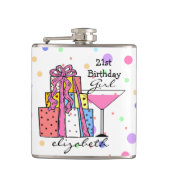 het 21ste Meisje van de Verjaardag Heupfles (Voorkant)