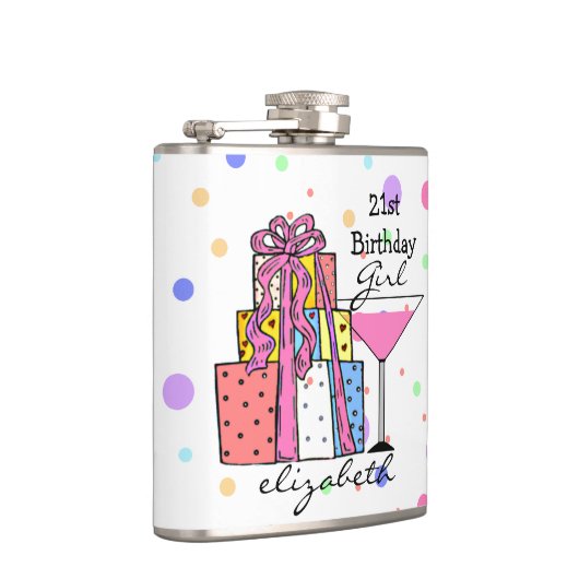 het 21ste Meisje van de Verjaardag Heupfles (Rechts)